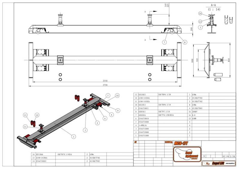 Engellift MCB-17T Zeichnung