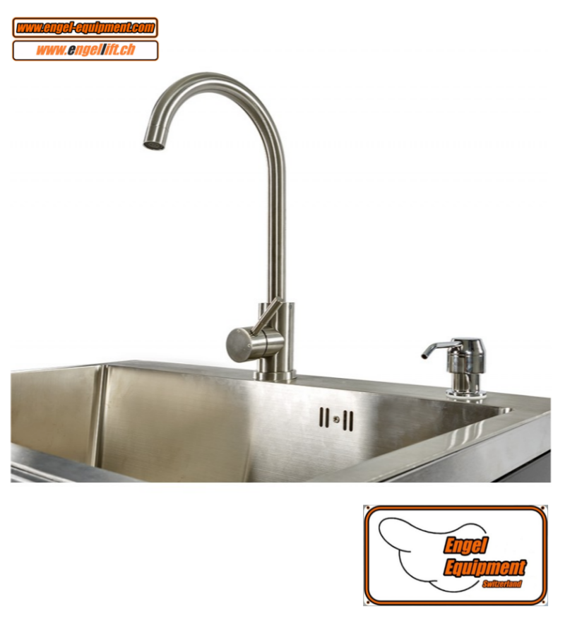Engel-Equipment MGS-PRO 1300C RVS Mischwasserhahne und Seifenspender.