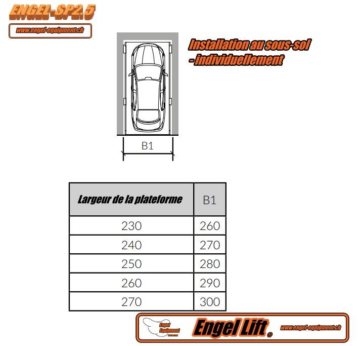 ENGEL-SP2.5 ;  PONT ÉLÉVATEUR DE PARKING À 4 COLONNES (5.000KG.) -Plan 3