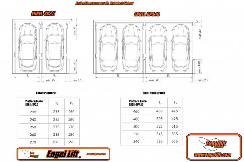ENGEL-SP2.5;  4-SÄULEN PARKHEBEBÜHNE (5.000KG.), Zeichnung-5