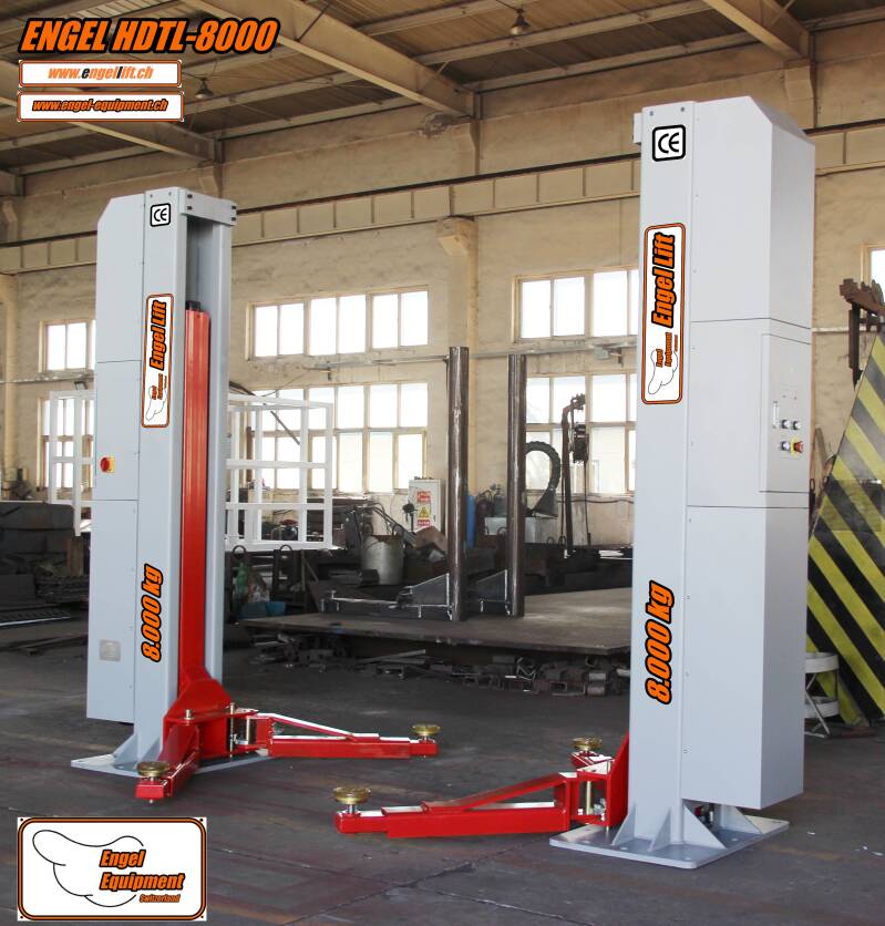ENGEL HDTL-8000 PREMIUM Pont élévateur stationnaire à deux colonnes avec une capacité de charge de 8 tonnes pour voitures, camionnettes et véhicules utilitaires légers, ainsi que pour véhicules électriques.-4