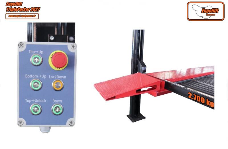 ENGEL TRIPLE PARKER 2027 ; PONT ÉLÉVATEUR DE PARKING TRIPLE À 4 COLONNES    Detail-2
