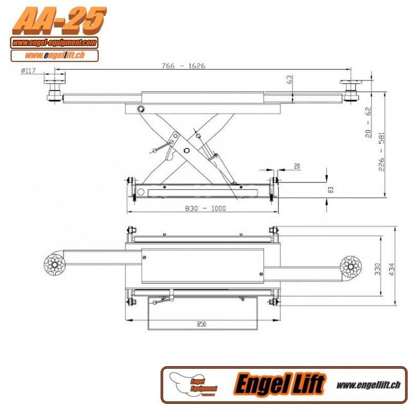 AA-25 : ACHSABHEBER, GRUBENHEBER, -2.500KG, Zeichnung