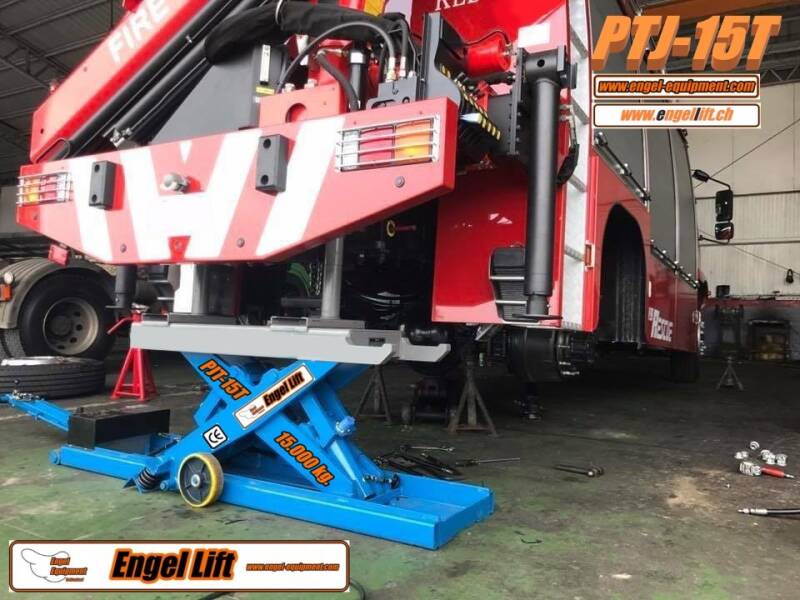 Engellift PTJ-15T : pont élévateur à ciseaux pour véhicules utilitaires de voirie. -15 000 kg