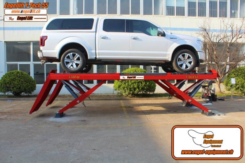 Engellift Y-Tech 55, Halbscheren Hebebühne -5.500 kg, mit Radfrei & Achsvermessung.