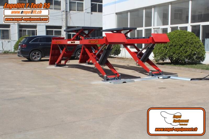 Engellift Y-Tech 55, Halbscheren Hebebühne 5.500 kg mit Radfreihub  4.000 kg.