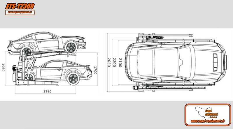 ETS-T2300 : PLATEFORME ÉLÉVATRICE DE PARKING À CISEAUX ARTICULÉE Plan-1