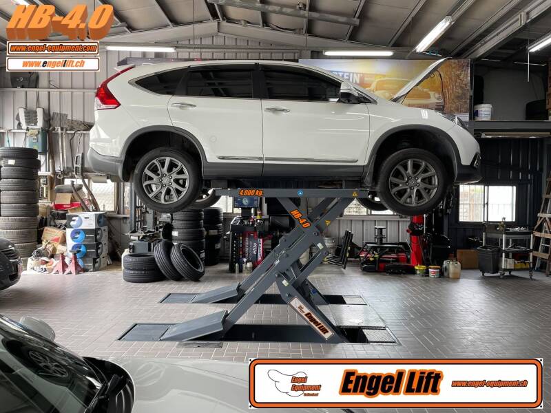 Engellift HB-4.0, Heringbone Hebebühne -4.000 kg, mit Radfrei & Achsvermessung.