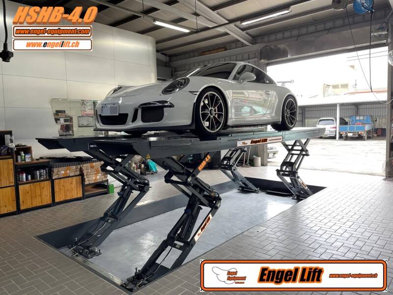 Engellift HSHB-4.0 : Pont élévateur à demi-ciseaux (type Heringbone), pont élévateur à semi-ciseaux (4.000kg.)