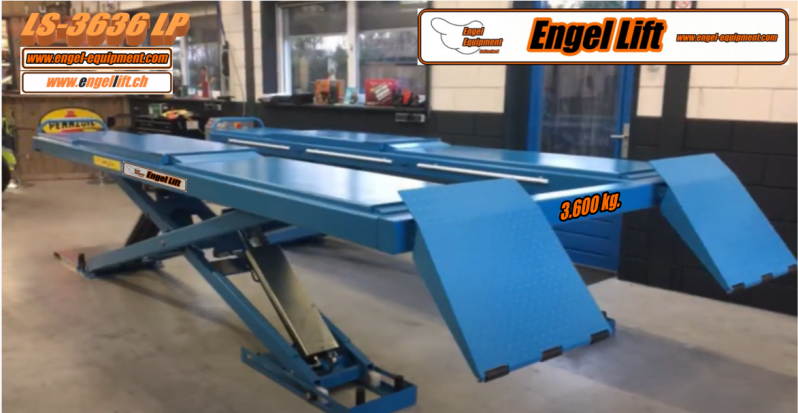 Engellift LP-3636, Hebeühne mit Radfreihub, Lenkgeometrie Fahrbahnen, 3.600 kg Hubleistung, und nur 128mm Aufbauhöhe  !!