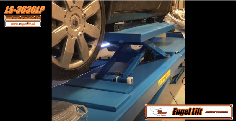 Engellift LS-3636LP ; Pont élévateur à ciseaux à profil bas (3.600kg.) avec système de levage sans roue & mesure de l'axe des chemins de roulement-4