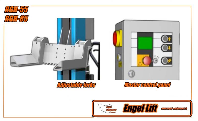 Engellift RGH-85 ; Pince de roue mobile (8500kg par colonne) avec câble, entièrement hydraulique, ponts élévateurs mobiles à une colonne -2