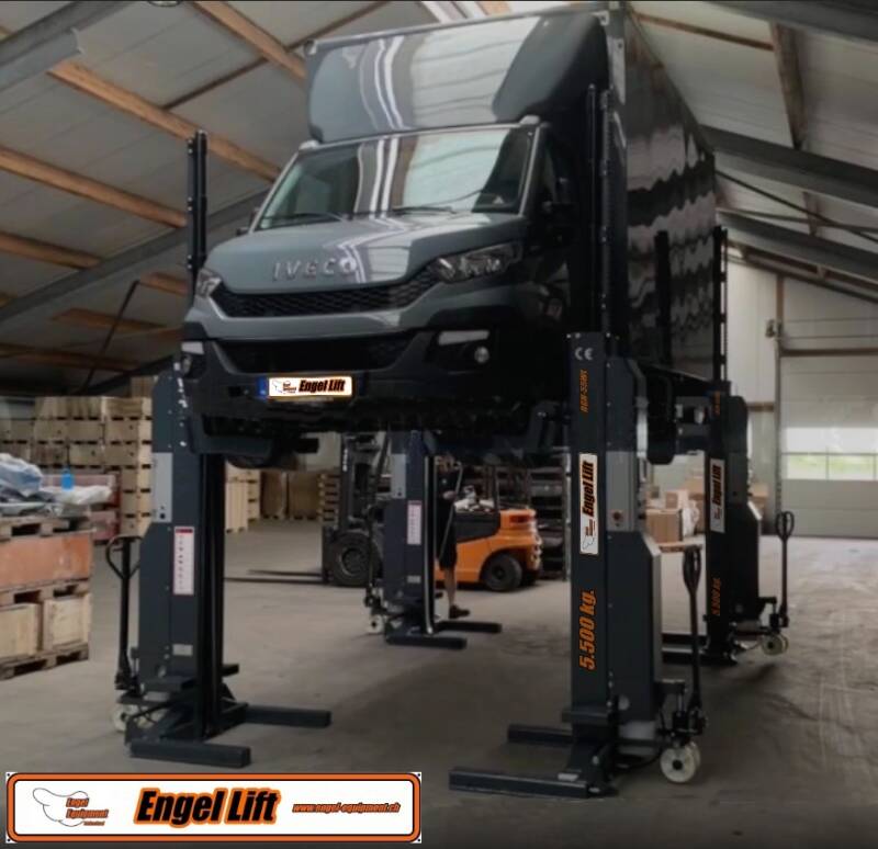 Engellift RGH-55WL ; Pince mobile pour roues (5500kg par colonne) sans fil avec batterie 24 Volt, ponts élévateurs mobiles à une colonne entièrement hydraulique-4