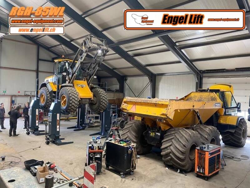 Engellift RGH-85WL; Pince mobile pour roues (8500kg par colonne) sans fil avec batterie 24 Volt, entièrement hydraulique, pont élévateur mobile à une colonne -3