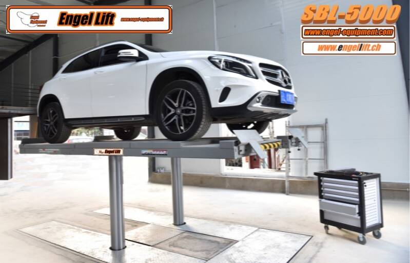 Engellift SBL-5000 ; PREMIUM Ponts élévateurs à deux vérins sous châssis à direction / Ponts élévateurs à direction à vérin -5.000 kg.-2