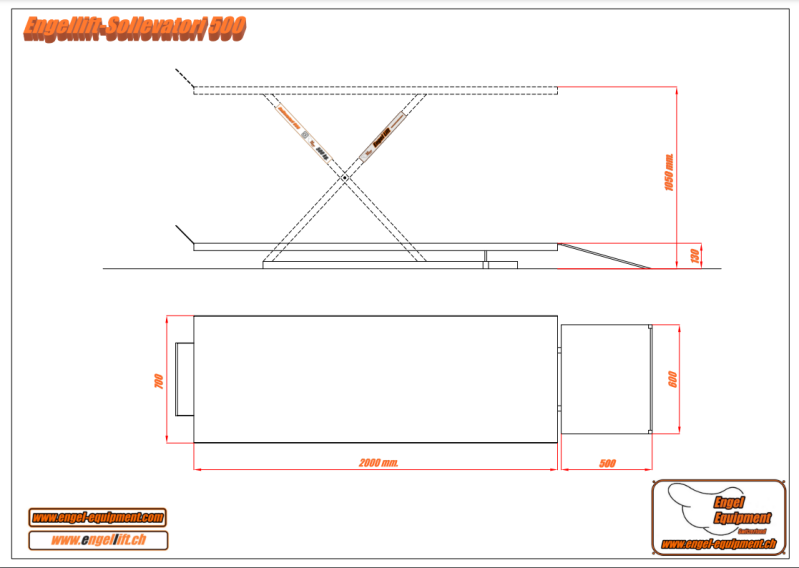 Engellift Sollevatori 500 Zeichnung