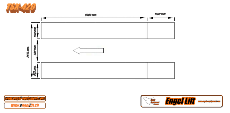 Engellift TSX-420 20 Toinnen Truck Scherenlift Bauzeichnung