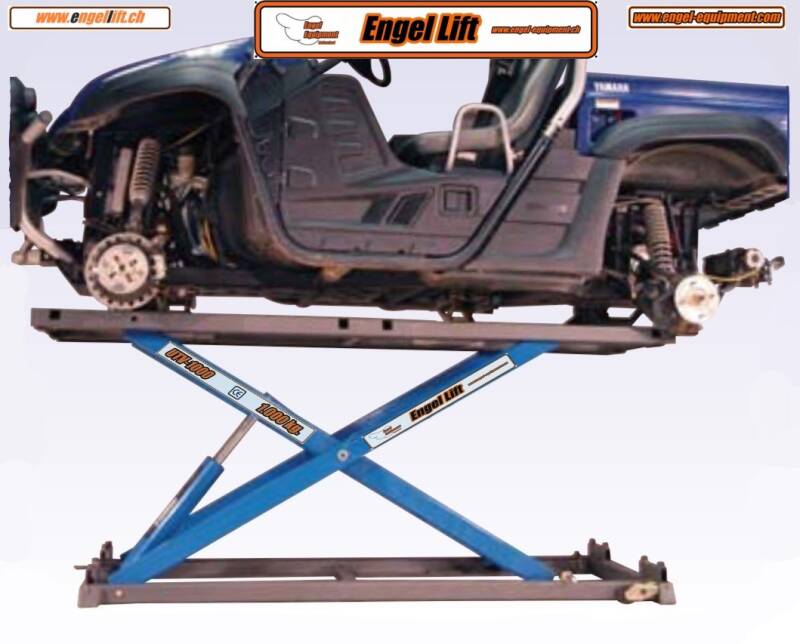 ENGELLIFT UTV-1000 ; ÉLÉVATEUR DE TRIKE, QUADLIFT, ÉLÉVATEUR D'ENGINS À MOTEUR, ÉLÉVATEUR DE TRACTEURS À GAZON. (4)