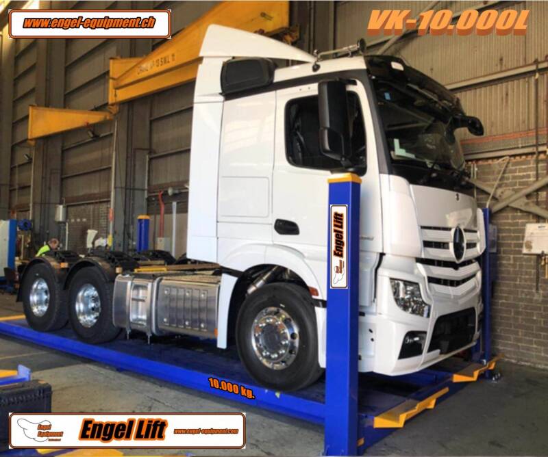 Engellift VK-10.000L ; Ponts élévateurs spéciaux à quatre colonnes pour camions et véhicules utilitaires 