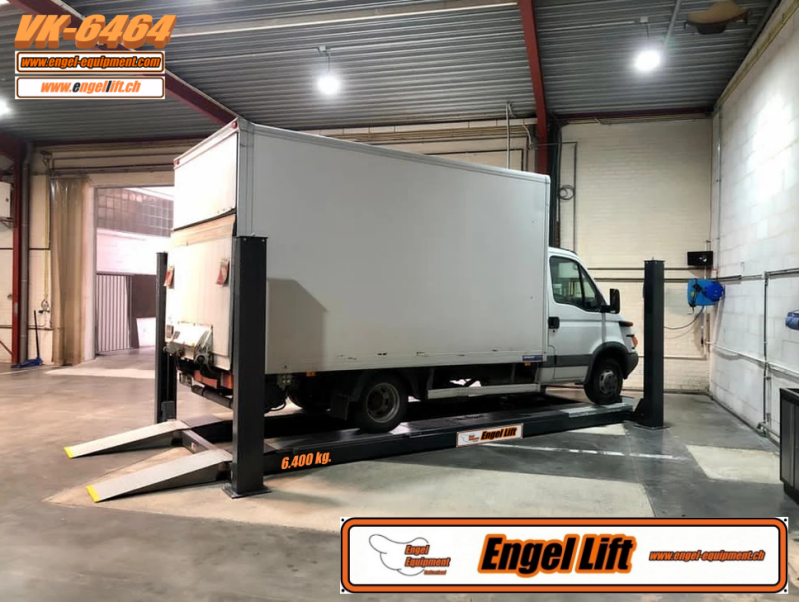 Engellift VK-6464; ascenseur à 4 colonnes. , 6400 kg. , 4 colonnes élévatrices avec géométrie de direction/axe et piste de mesure