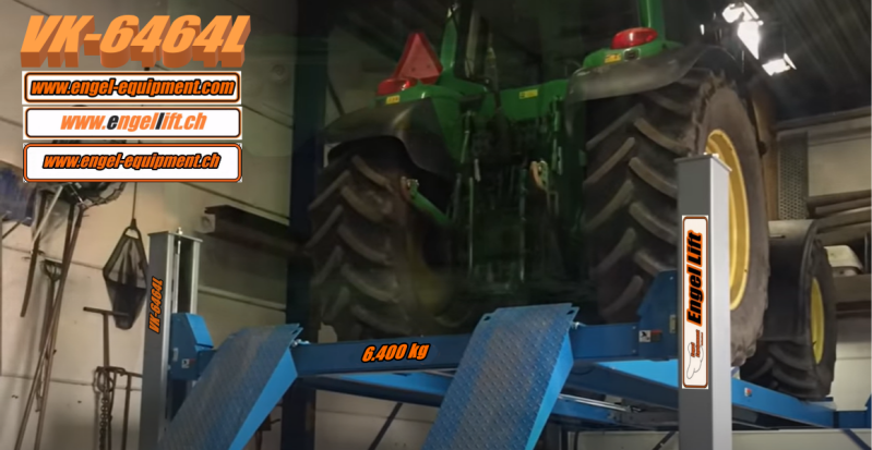 Engellift VK-6464L; ascenseur à 4 colonnes. , 6400 kg. , 4 colonnes élévatrices avec des chaussées lisses-2