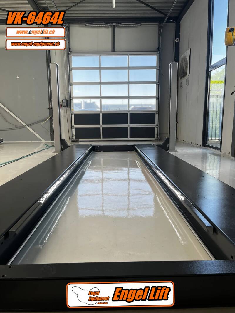 Engellift VK-6464L; ascenseur à 4 colonnes. , 6400 kg. , 4 colonnes élévatrices avec des chaussées lisses-6