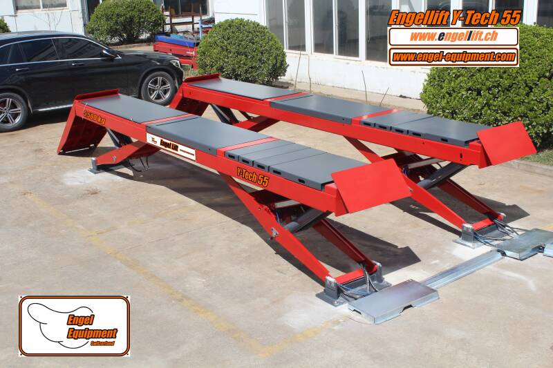 ENGELLIFT Y-TECH 55;  SINGLE-SCHEREN Y-TECH HEBEBÜHNE,  SEMI-SCHERENHEBEBÜHNE -5.500 KG, RADFREIHUB SYSTEM MIT ACHSVERMESSUNG -4.000 KG, -5