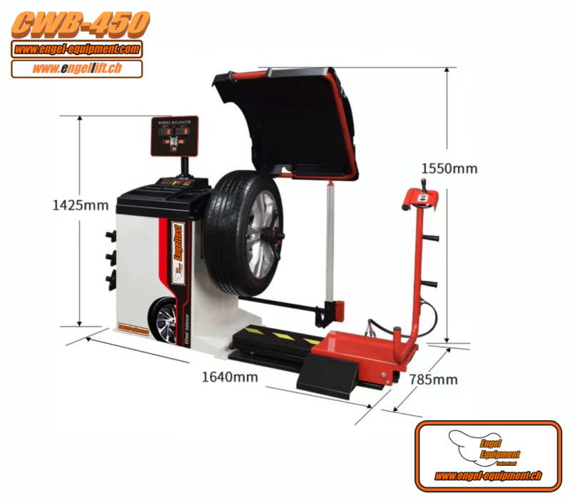 Engeltest CWB-450 Abmessungen Und Platzbedarf.