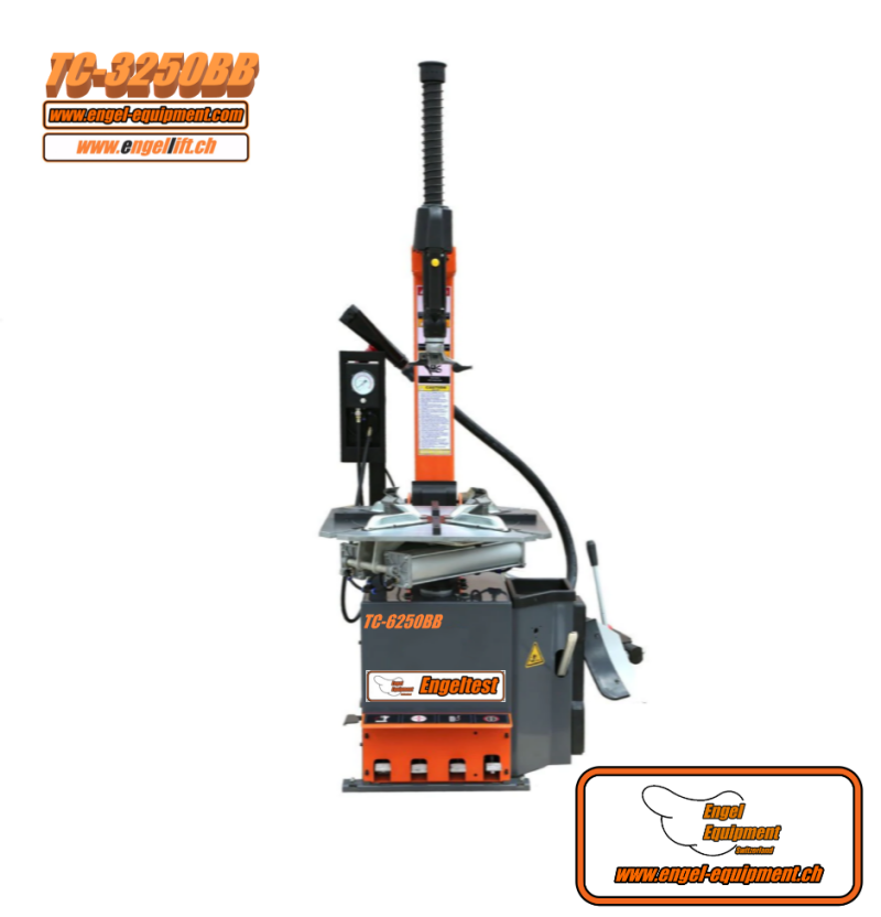 Engeltest TC-6250BB, Semi-Automatische Reifenwechselmaschine, Rückschwenker, Frontsicht