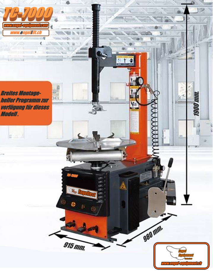 Engeltest TC-7000, Abmessungen & Platzbedarf.