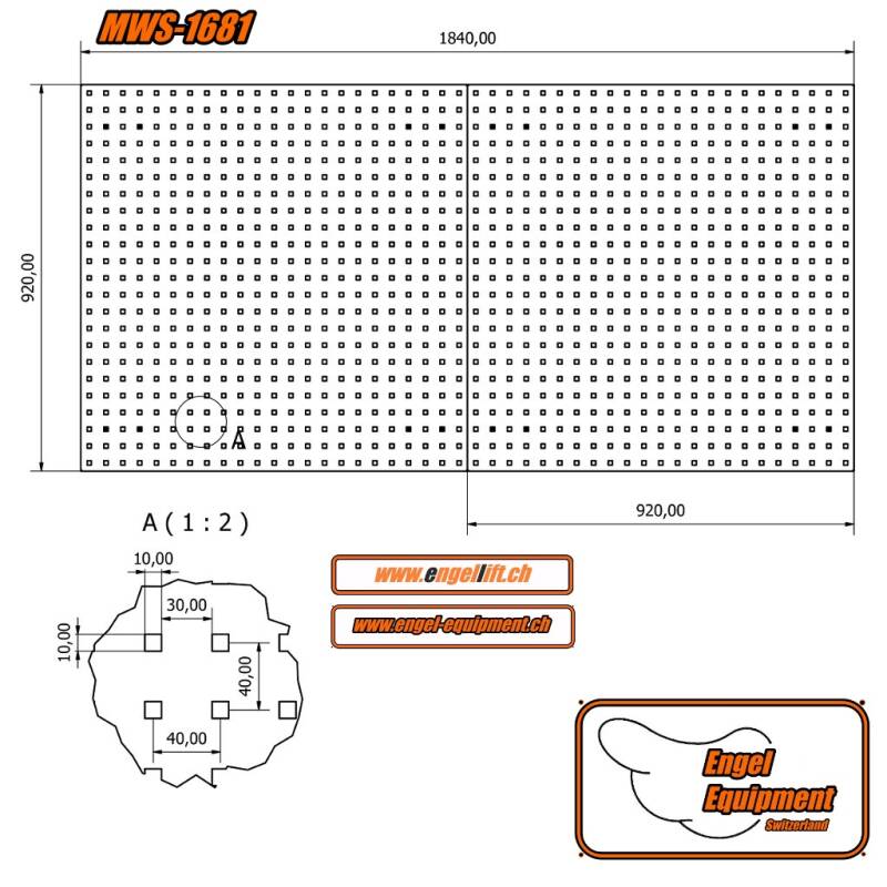 MWS-1681 paneele Abmessung