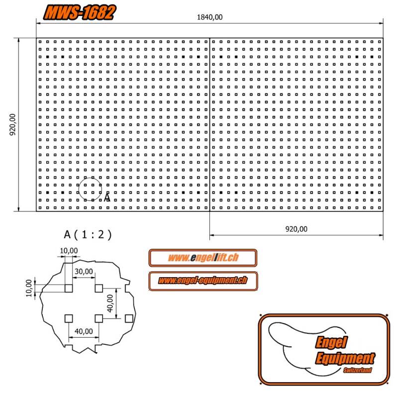 MWS-1682 Paneele Abmessung