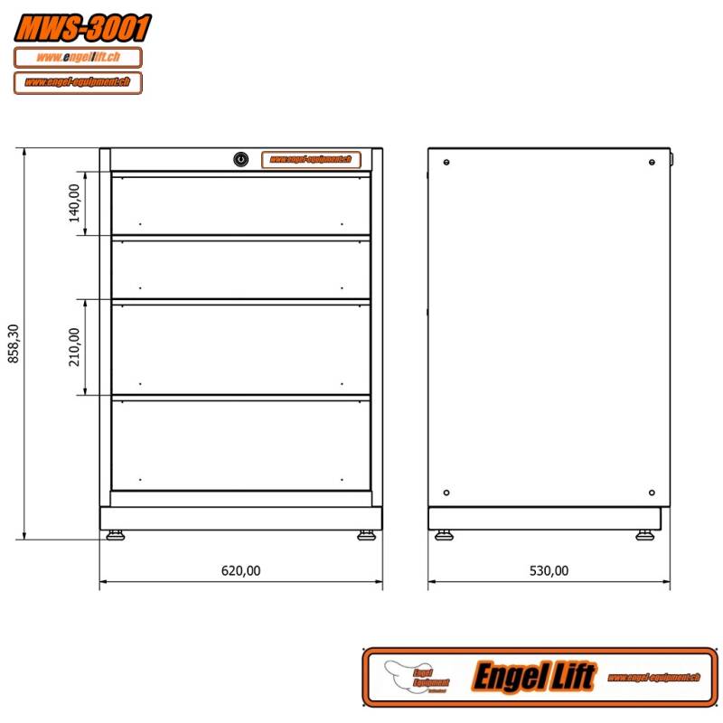 MWS-3001 4-Schubladen Basisschränk (3)
