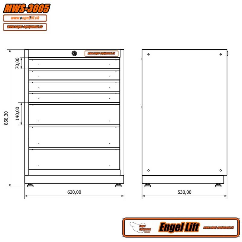 MWS-3005 7-Schublade Basisschrank (3)
