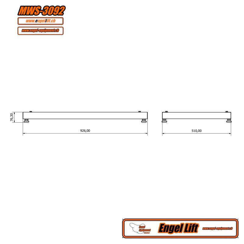 MWS-3092   WIDE-BASE NIVELLIER-BASISBODENRAHMEN, MIT M12 KUGELGELENK STELLFÜSSEN (3)