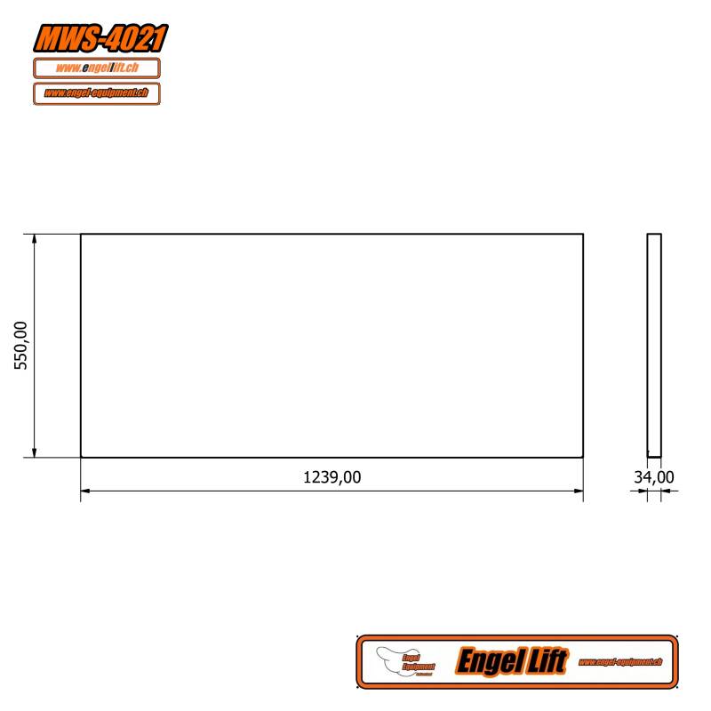 MWS-4021   ROSTFREISTAHL ARBEITSPLATTE, L=1240MM (3)