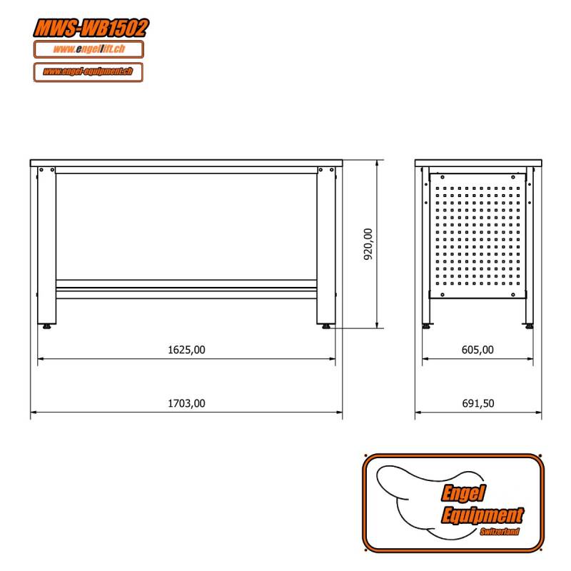 MWS-WB1502      WERKBANK-Zeichnung