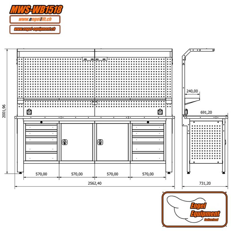 MWS-WB1518     WERKBANK ZUSAMMENSETZUNG-Zeichnung