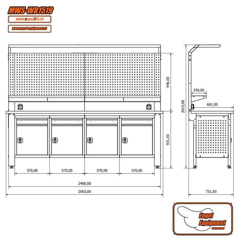 MWS-WB1519     WERKBANK ZUSAMMENSETZUNG-Zeichnung