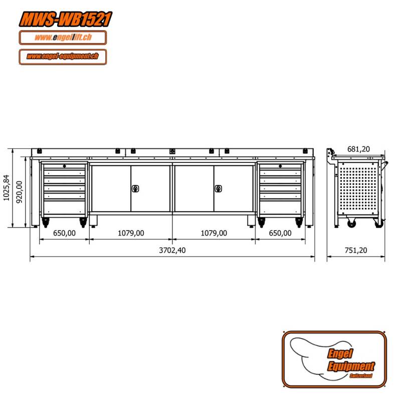 MWS-WB1521     WERKBANK ZUSAMMENSETZUNG-Zeichnung