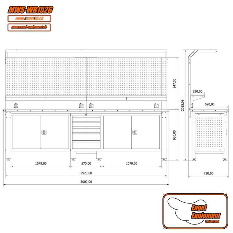 MWS-WB1526     WERKBANK ZUSAMMENSETZUNG-Zeichnung