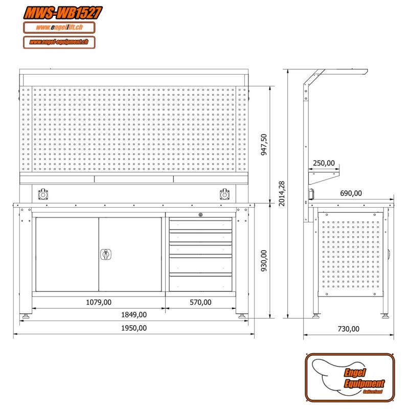 MWS-WB1527     WERKBANK ZUSAMMENSETZUNG-Zeichnung