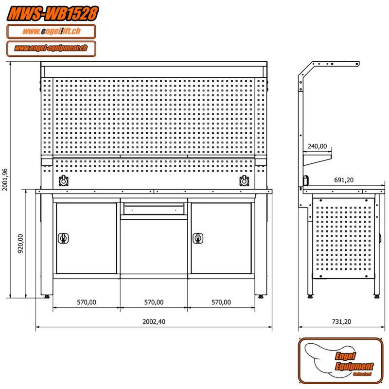 MWS-WB1528     WERKBANK ZUSAMMENSETZUNG-Zeichnung