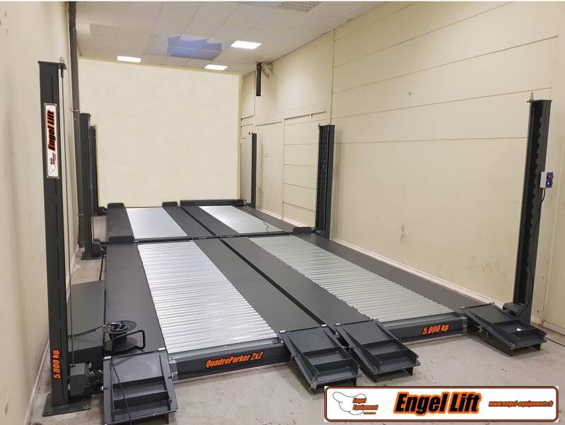 QUADROPARKER 2X2 50.200; ÉLÉVATEUR DE STATIONNEMENT DOUBLE À 4 COLONNES (5 000 KG.)