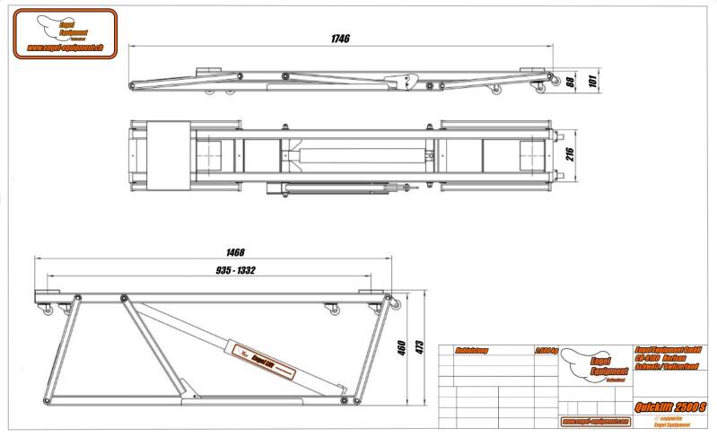 QUICKLIFT 2500S ; Élévateur mobile Quicklift 2500S    -2.500kg. , Plan