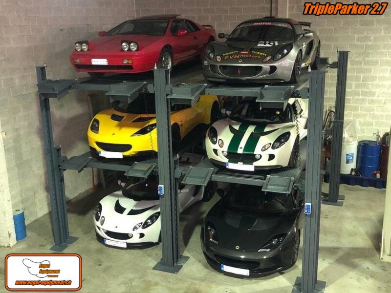 ENGEL-TRIPLEPARKER 2.7;  4-SÄULEN TRIPLE PARKHEBEBÜHNE (2X 2.700KG.)