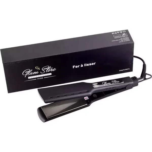 GLAM STORE Lisseur Professionnel en Nano-Titane avec Température Réglable de 95 à 250°C,Affichage LCD - Rouge