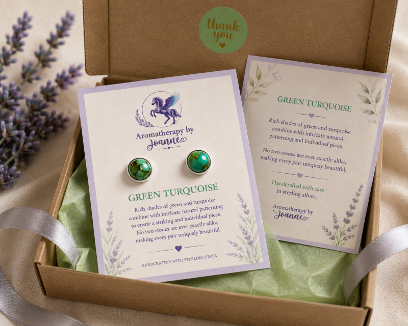 Mohave Green Turquoise Stud Earrings - Sterling Silver