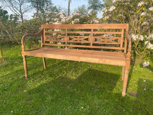 Teakhouten stationsbank 146,5cm