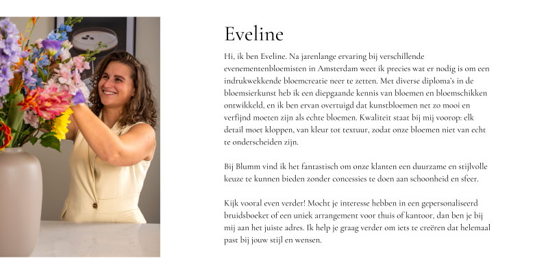 Eveline, ervaren evenementbloemist